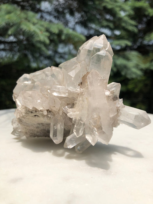 Brazilian Grey Quartz Cluster Crystal