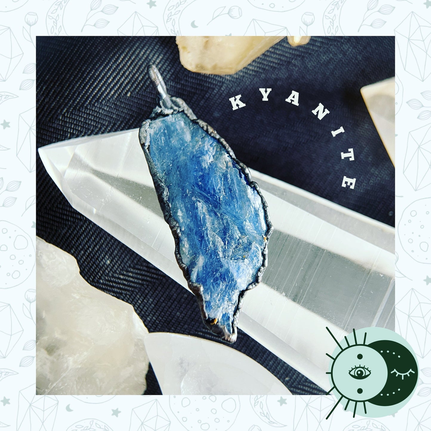 052 Large Blue Kyanite Chakra Stone Necklace