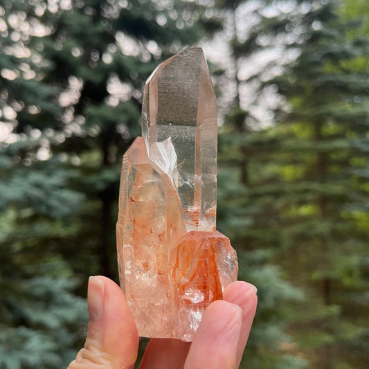 Brazilian Luian clear quartz crystal wand Brazil seed cluster