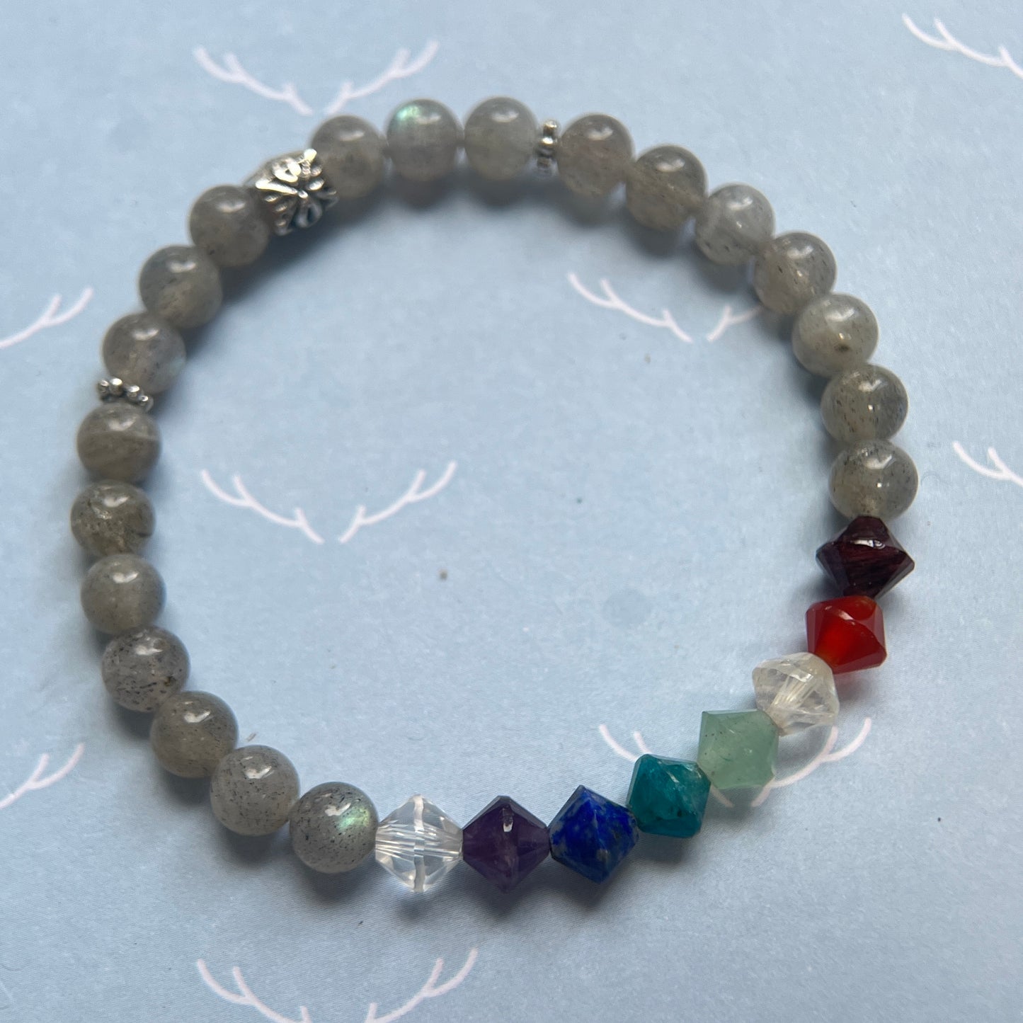 Rainbow Chakra Labradorite Crystal Bracelet