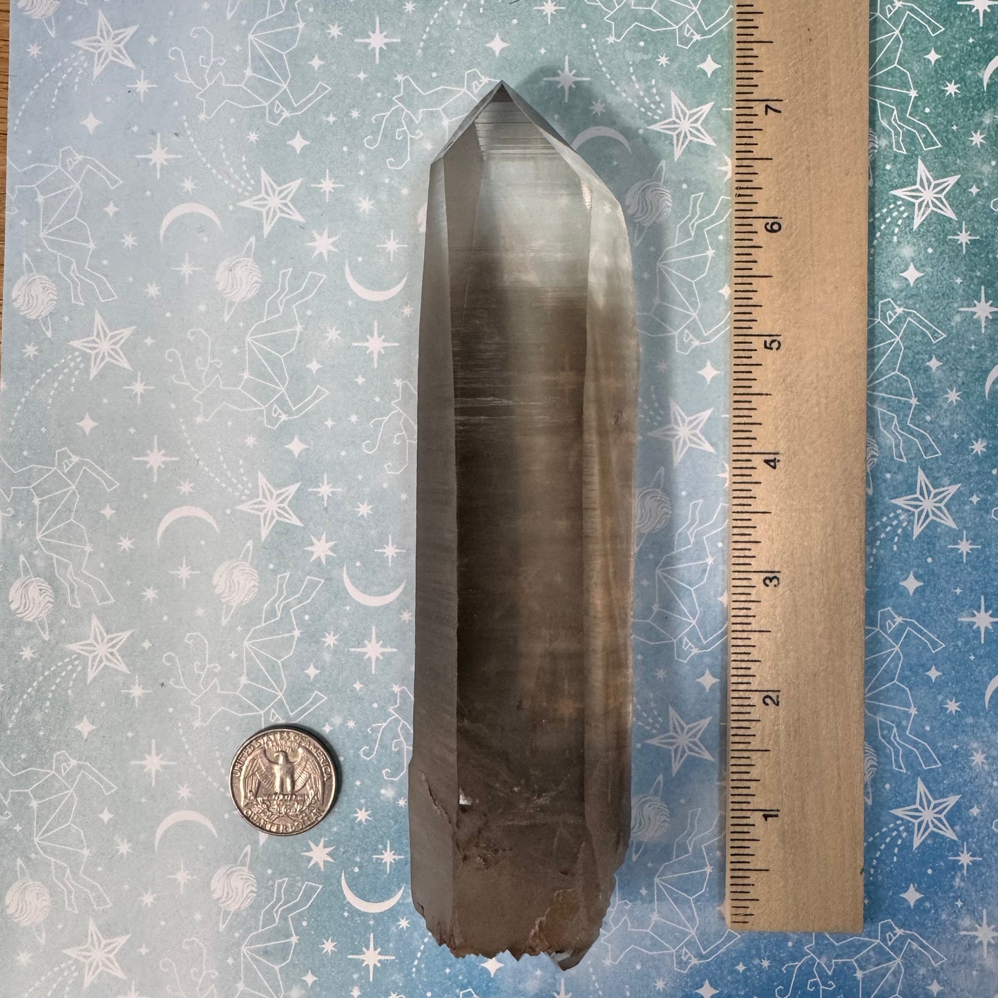 Smoky Lemurian Seed Quartz Point Crystal