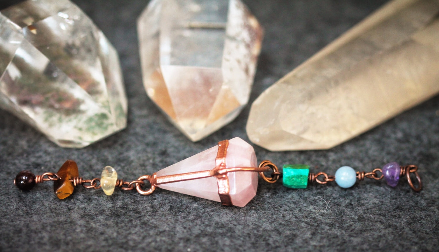 wellness yoga healing crystal jewelry and Brazilian specimens raw gem stones
