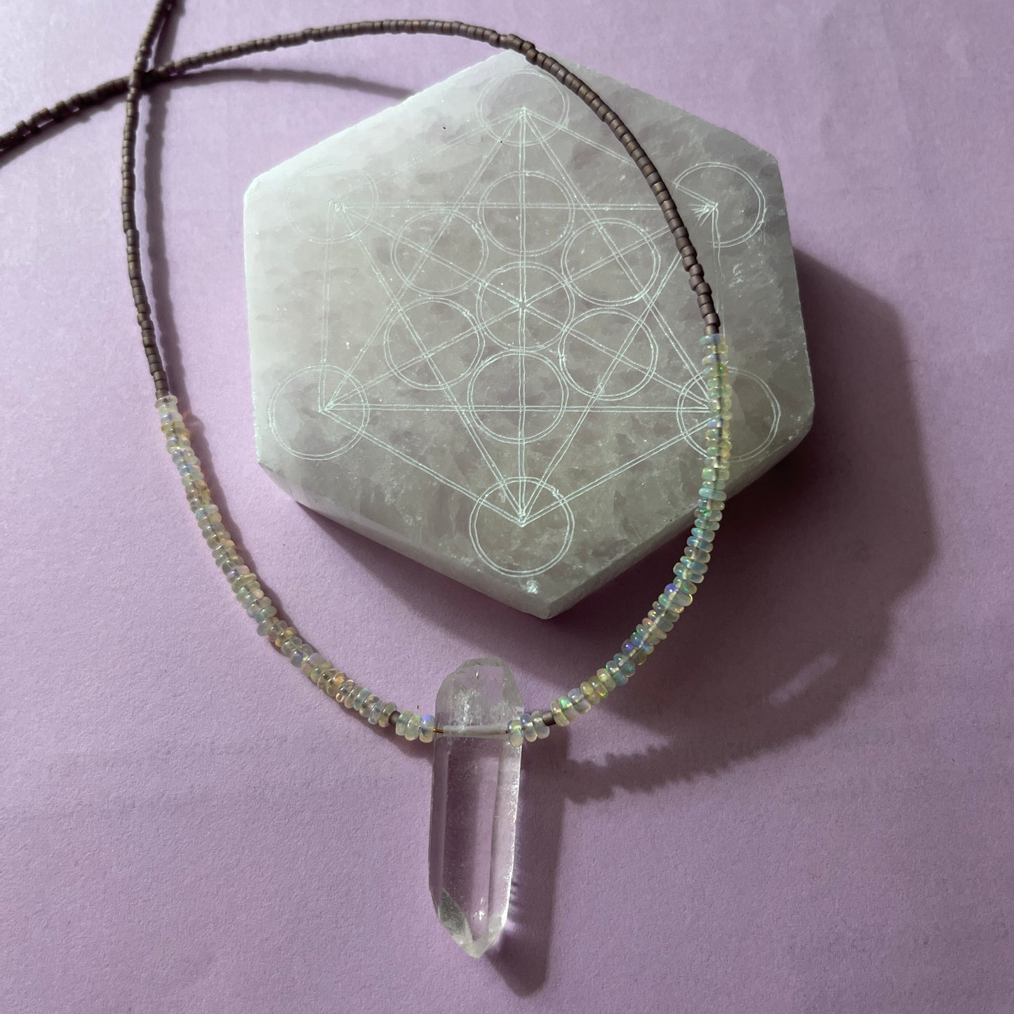 Handmade Opal and Quartz Necklace
