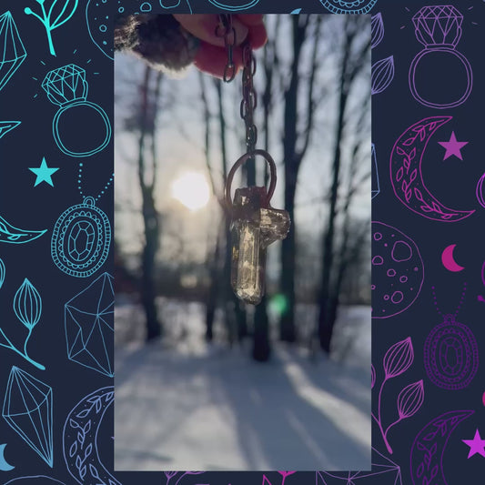 Smoky Rutile Crystal Point Pendant