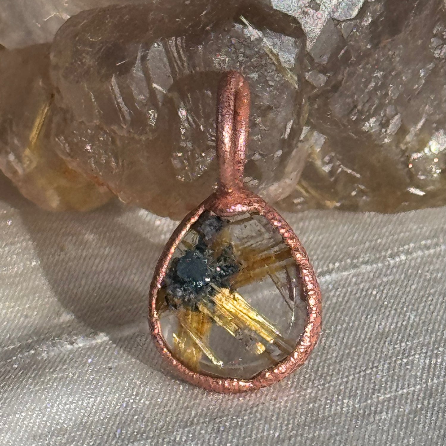 handmade rutile quartz petite necklace