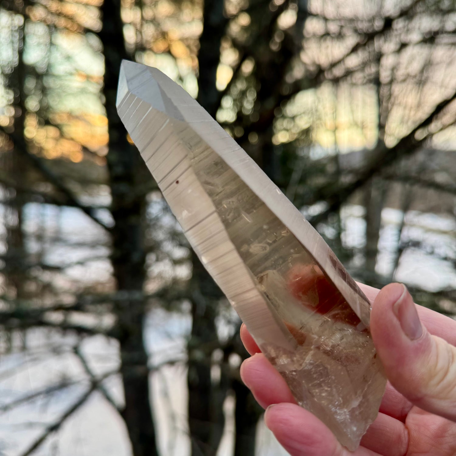 smoky quartz lemurian seed crystal wand for healers and beginners 