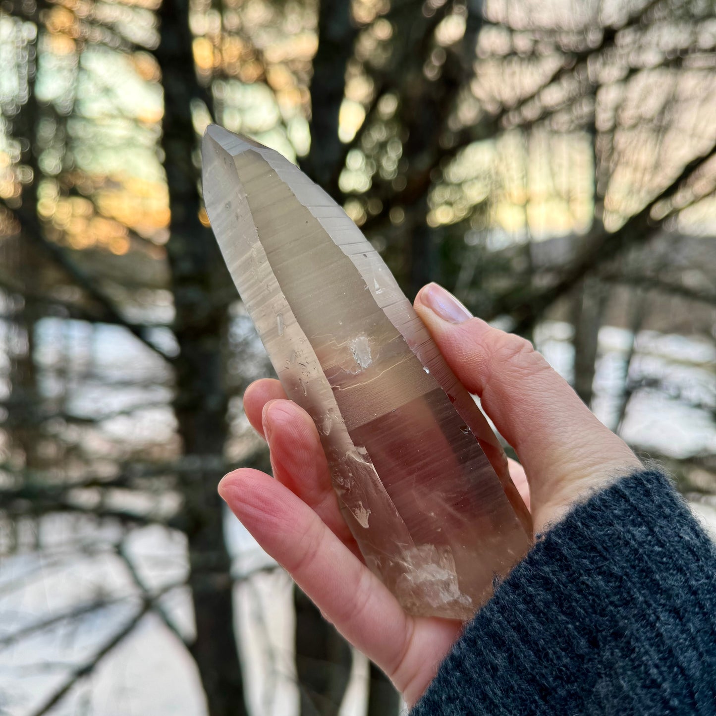 Smoky Lemurian Seed Crystal Wand