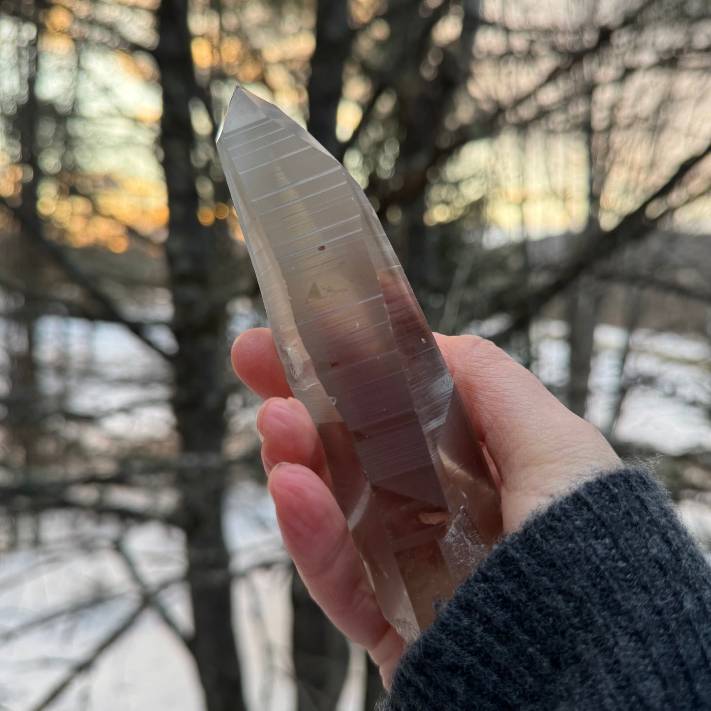 Smoky Lemurian Seed Crystal Wand