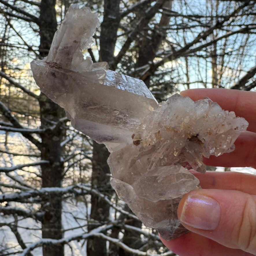 stunning raw garden quartz crystal cluster for home decor studio meditation