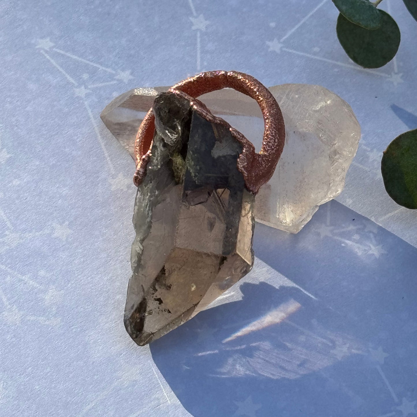 Smoky Lodalite Crystal Point Necklace