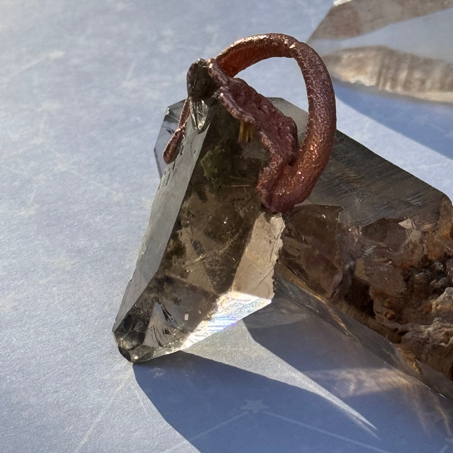 Smoky Lodalite Crystal Point Necklace