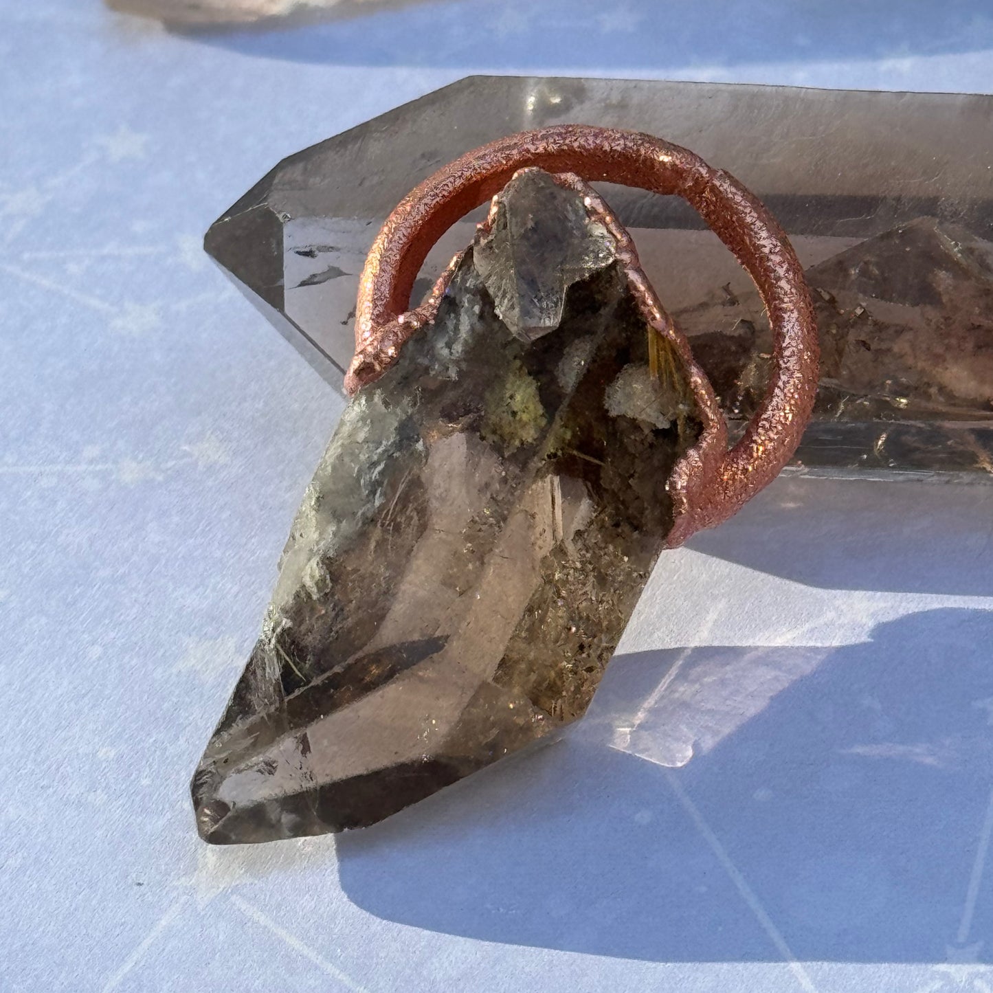 Smoky Lodalite Crystal Point Necklace