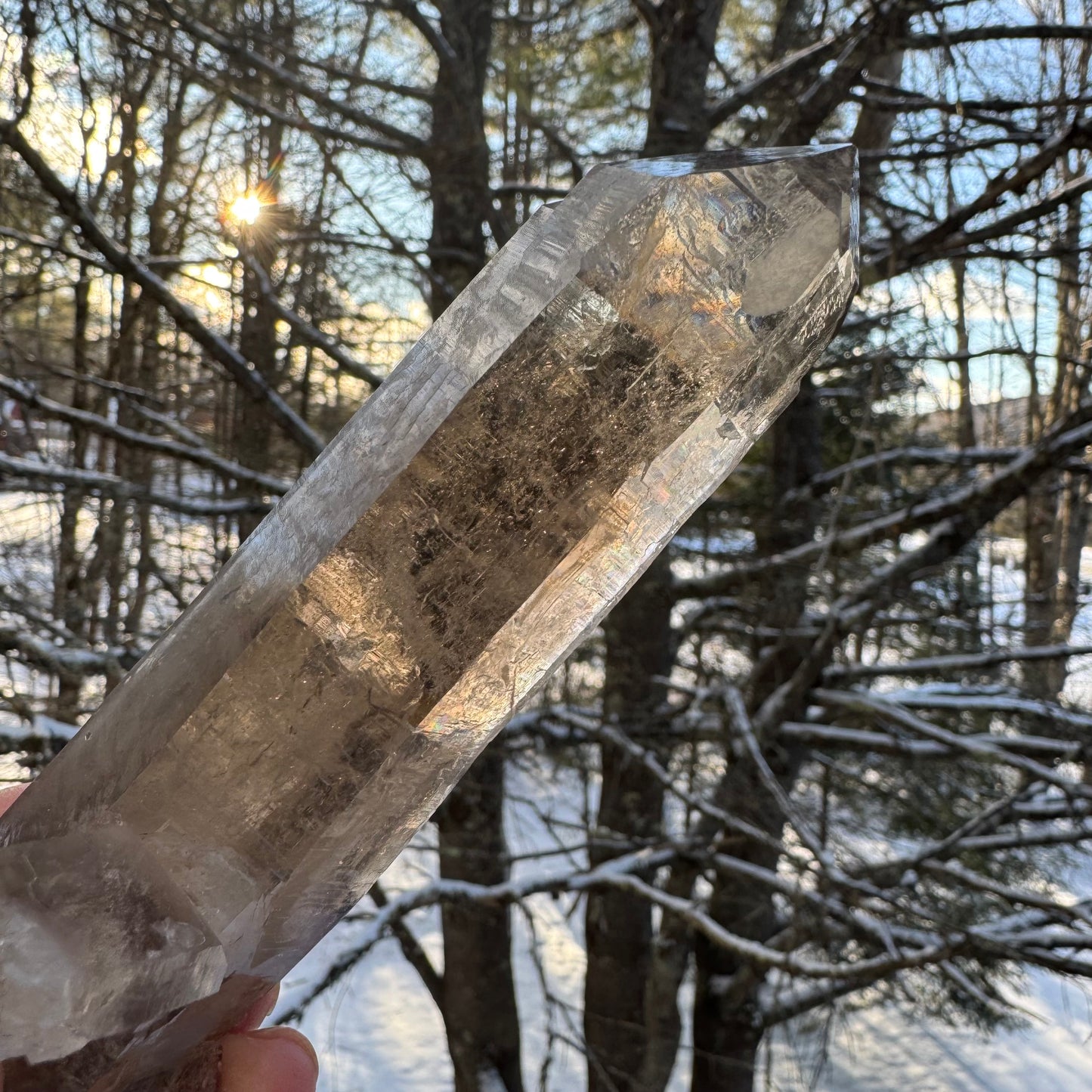 Smoky Lodalite Large Point Wand