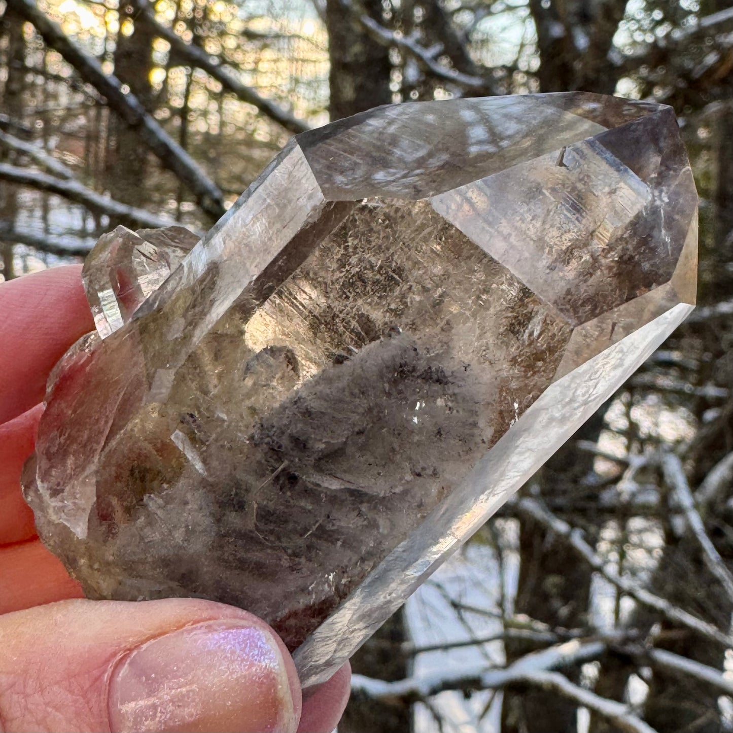 Smoky Lodalite Garden Quartz Crystal