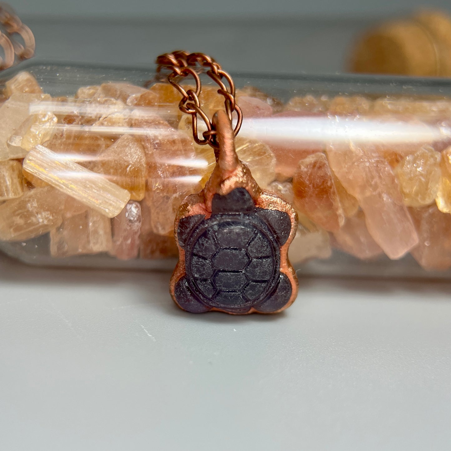 Fluorite Turtle Crystal Necklace