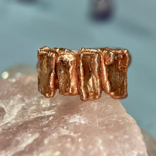 handmade healing crystal ring topaz size 6