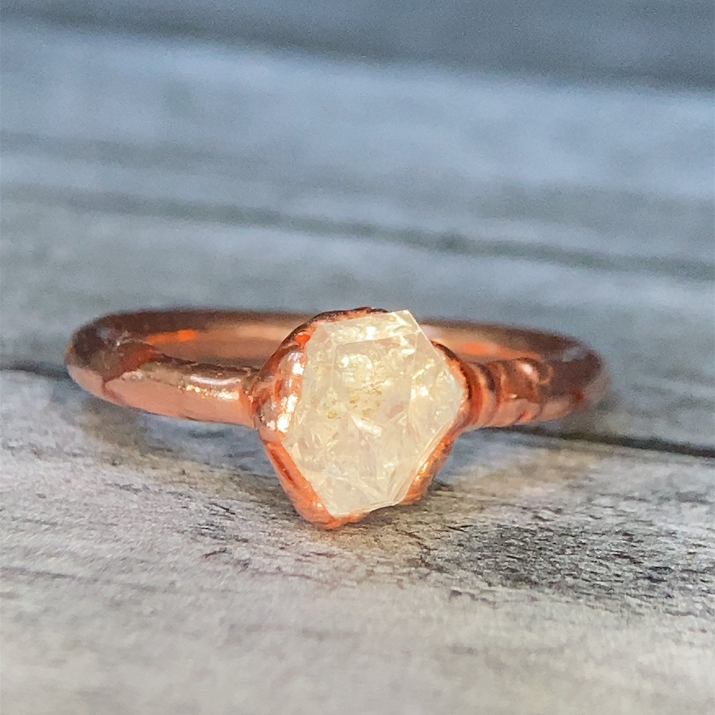 Herkimer Diamond Handmade Ring 7.5