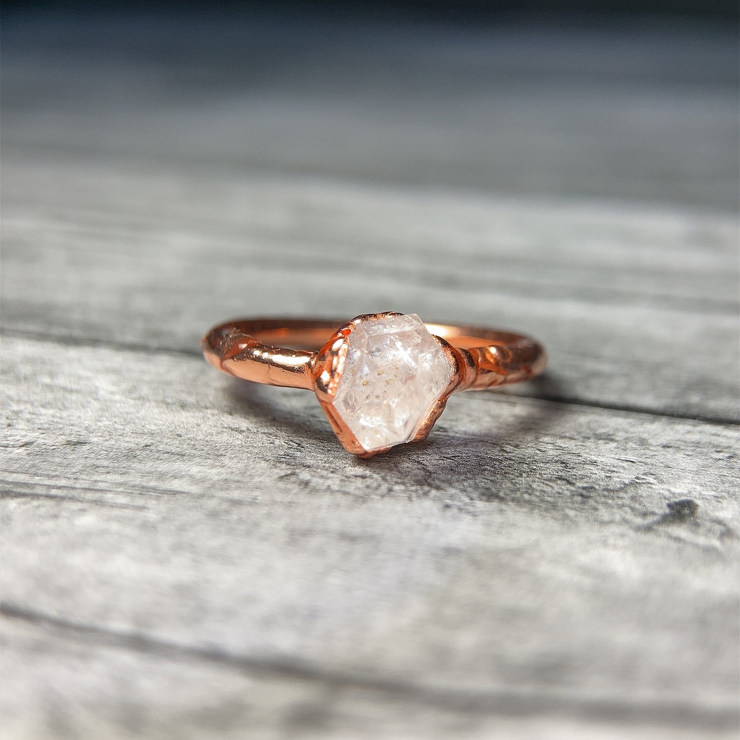 Herkimer Diamond Handmade Ring 7.5