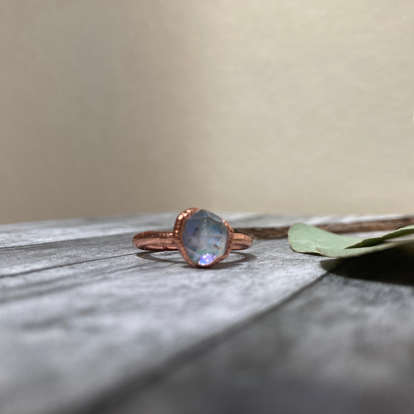 Herkimer Diamond Crystal Quartz Ring Handmade 9