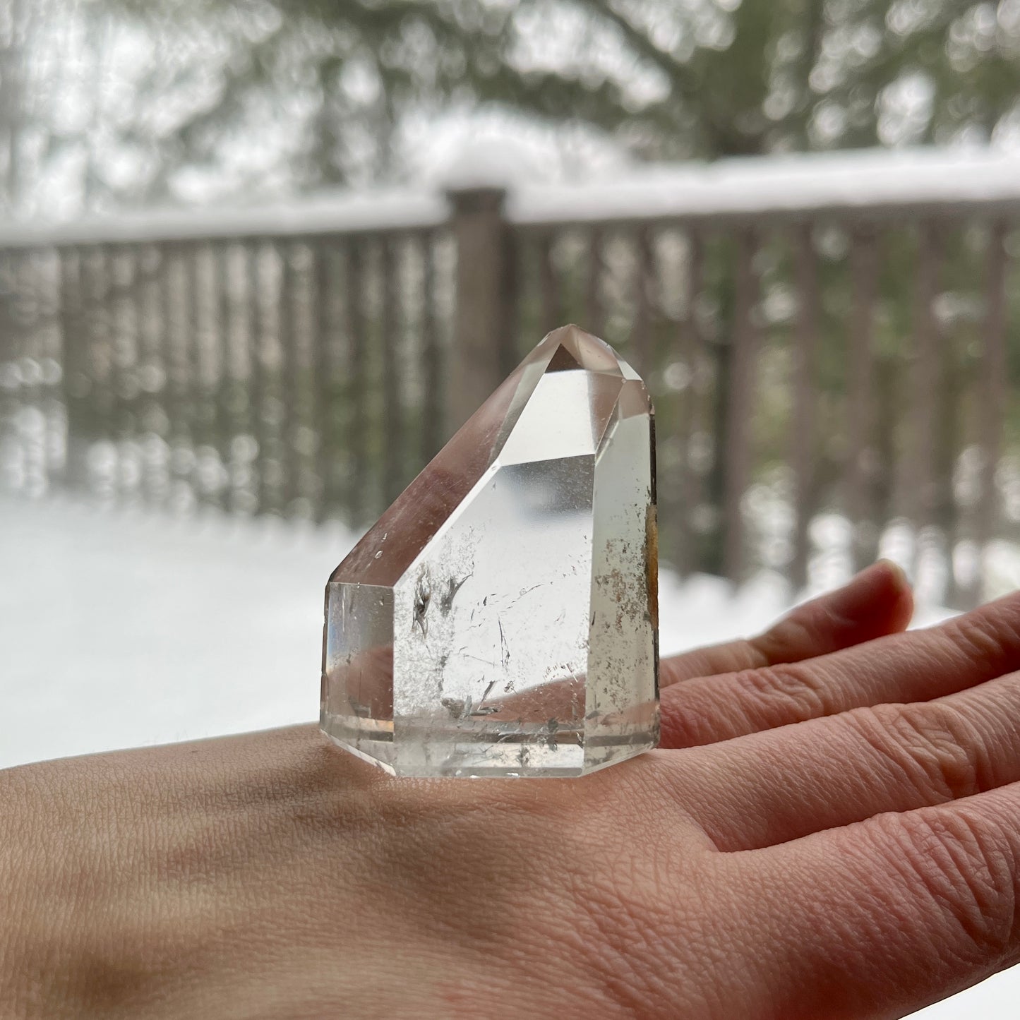 Clear Quartz Point with Inclusions