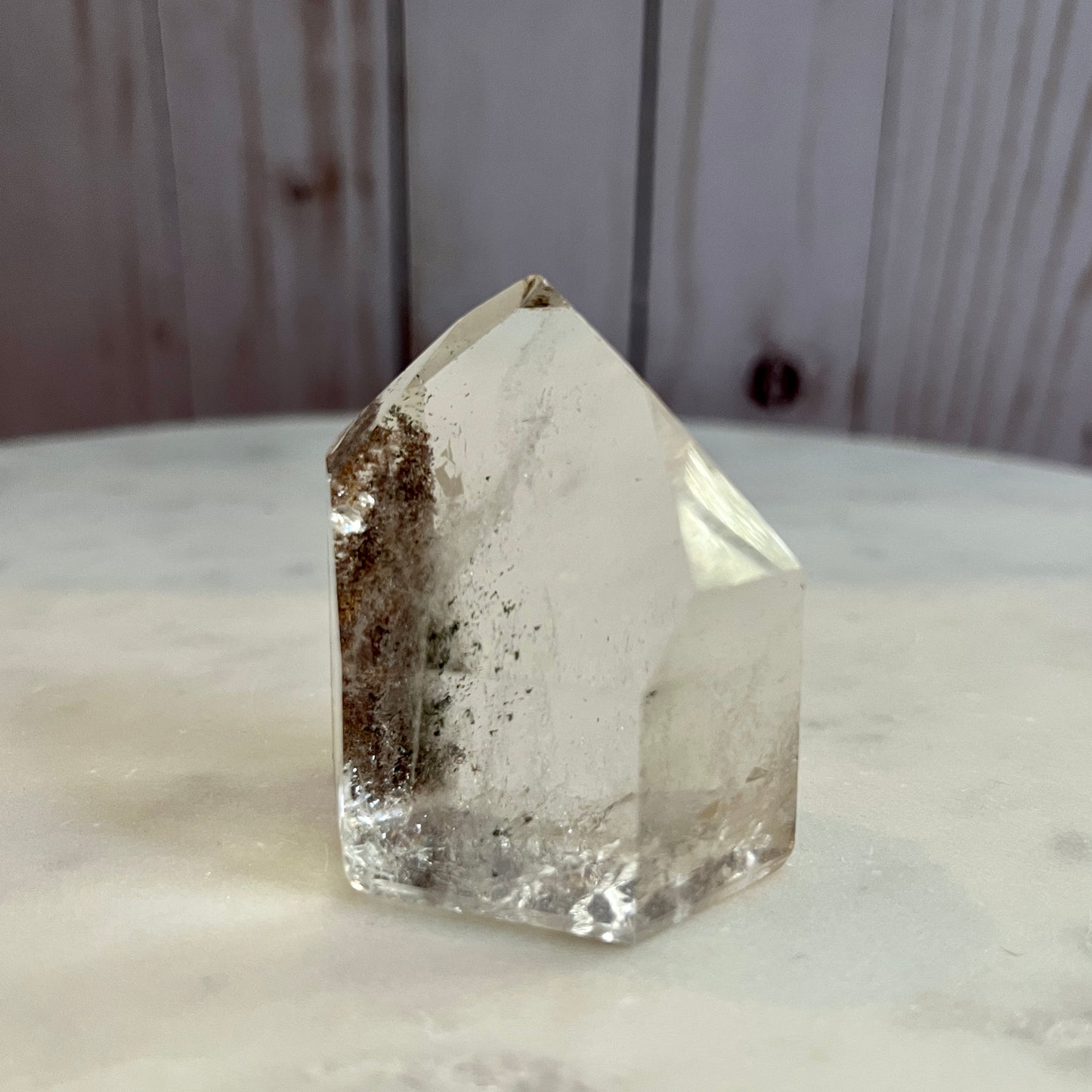 Clear Quartz Crystal Point with Inclusions