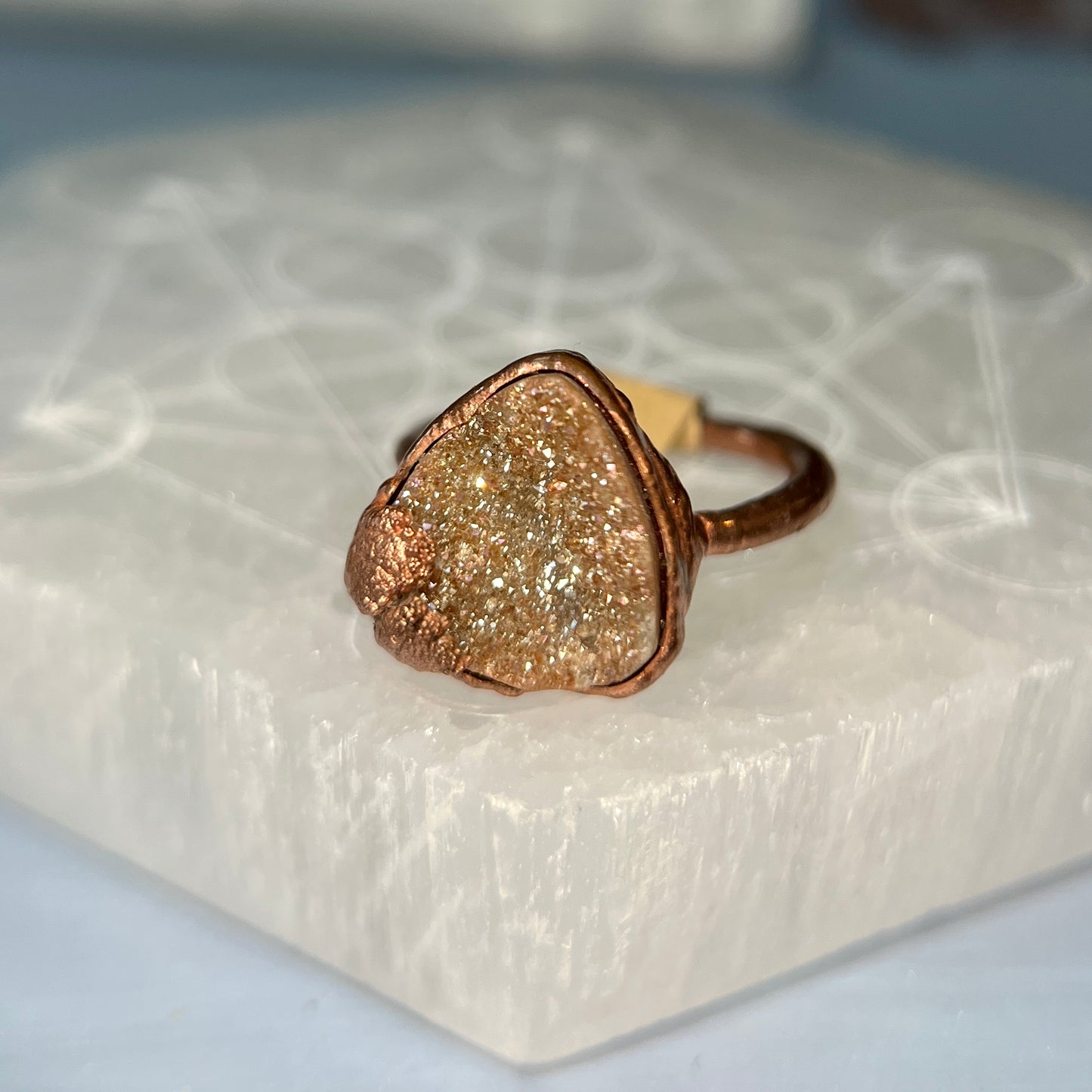 Agate Druzy Crystal Ring