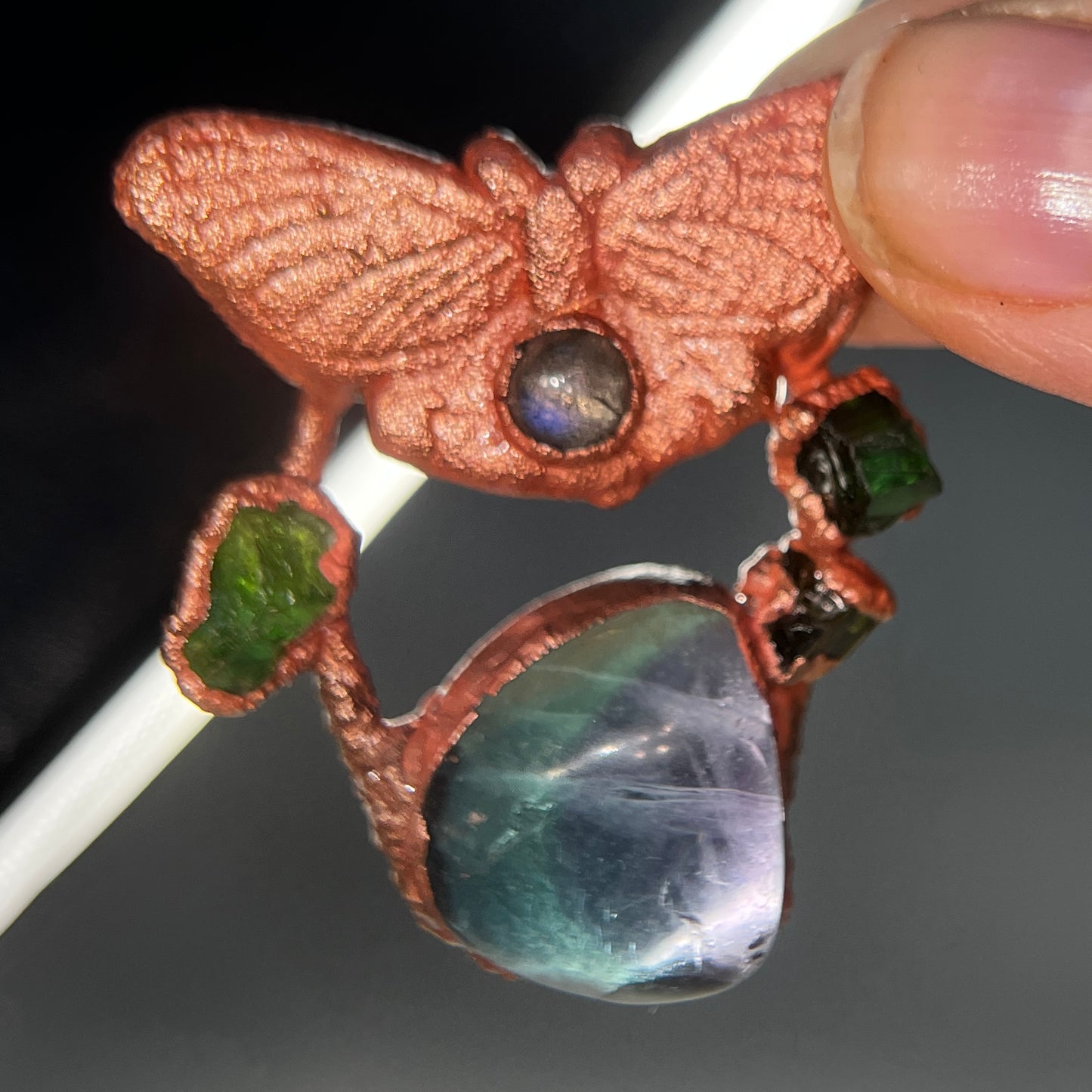 Fluorite Butterfly with Crystal Accents