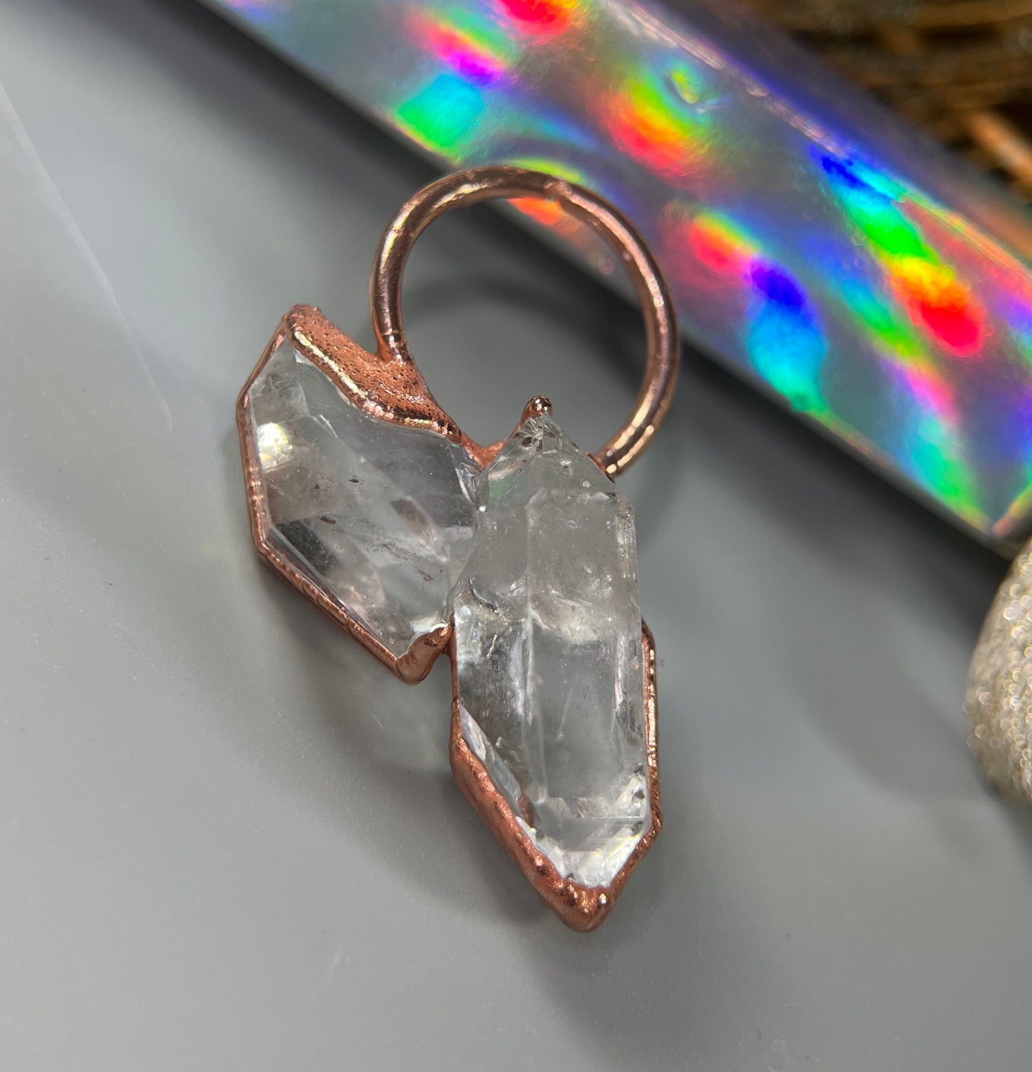 Herkimer Diamond Quartz Cluster Necklace