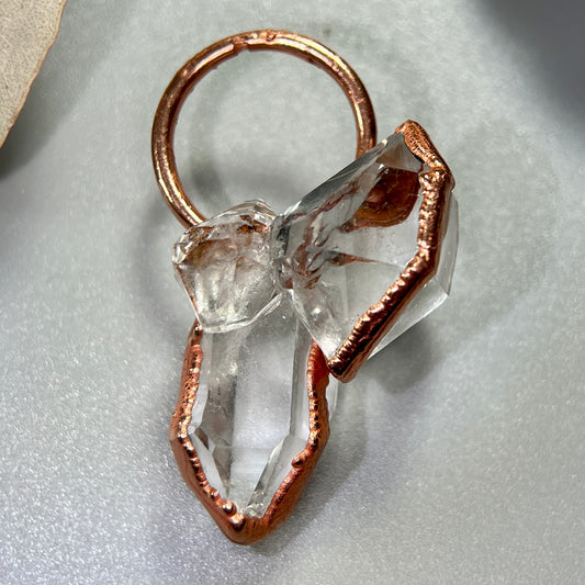 Herkimer Diamond Quartz Cluster Necklace