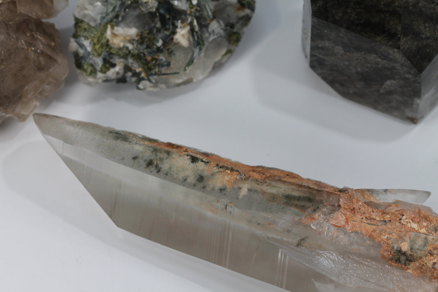 Large Lemurian Quartz Crystal with Inclusions