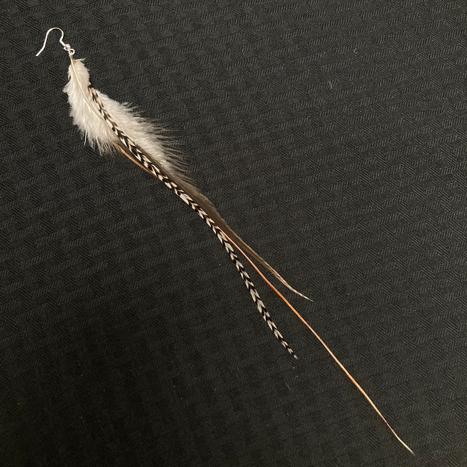 single brown feather earring gift 