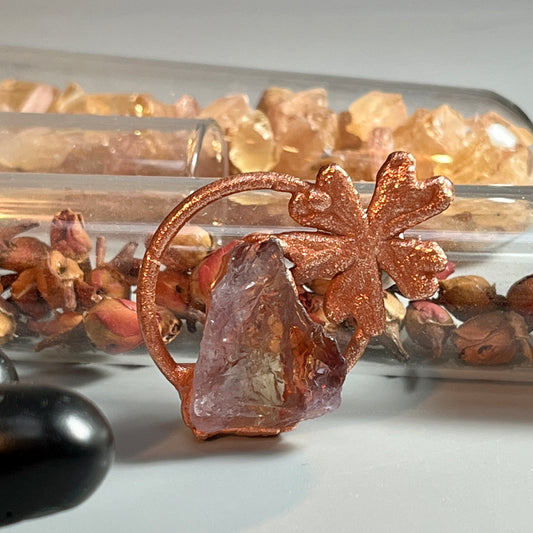 real wildflower with a chunky brazilian ametrine healing crystal