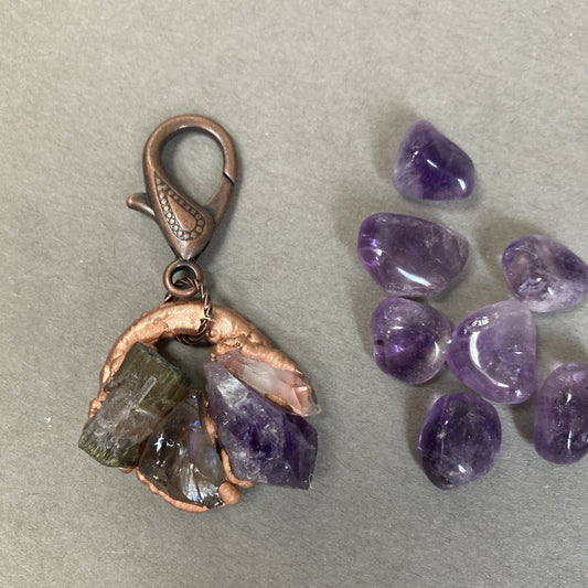 crystal dog charm healing stones