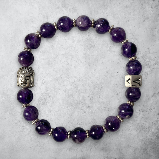 Yoga Inspired Amethyst Crystal Bracelet