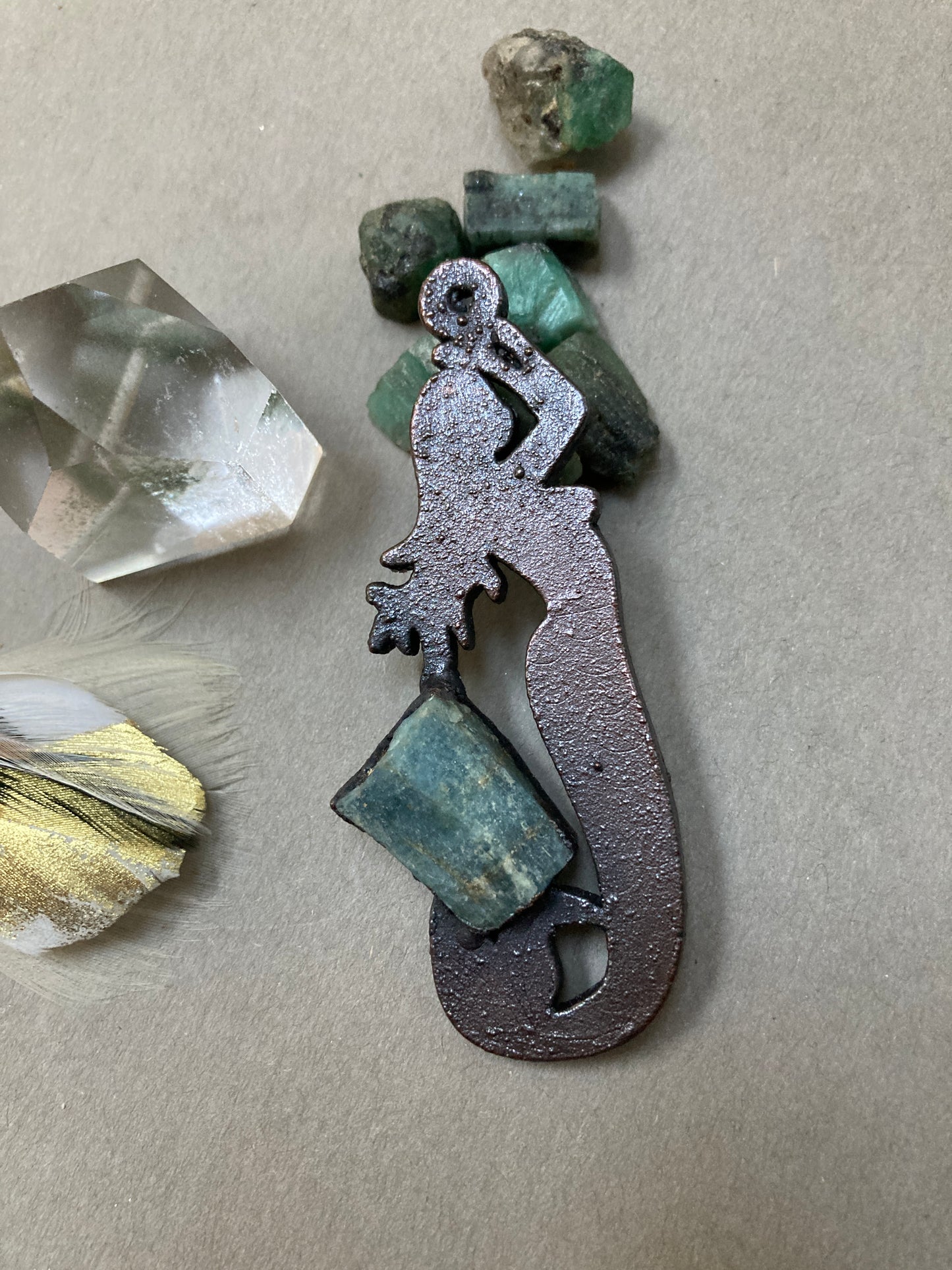 crystal mermaid pendant