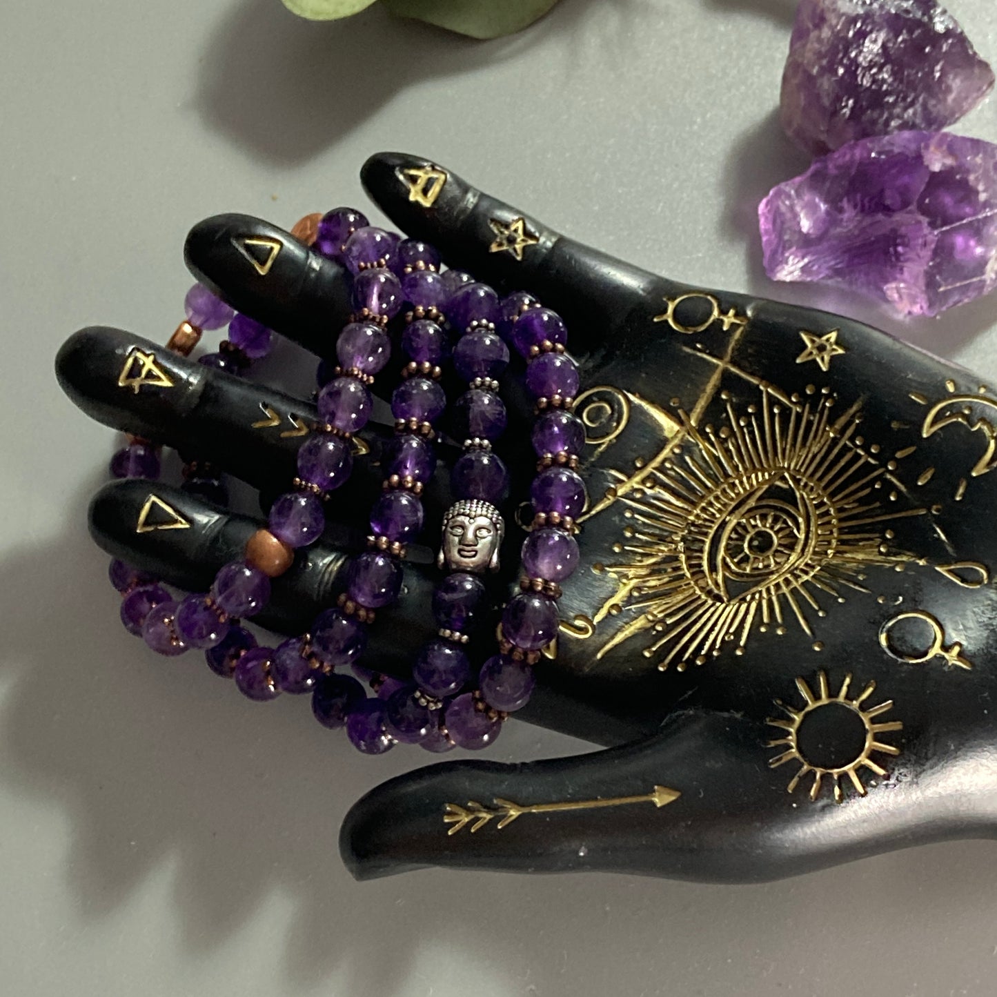 Yoga Inspired Amethyst Crystal Bracelet
