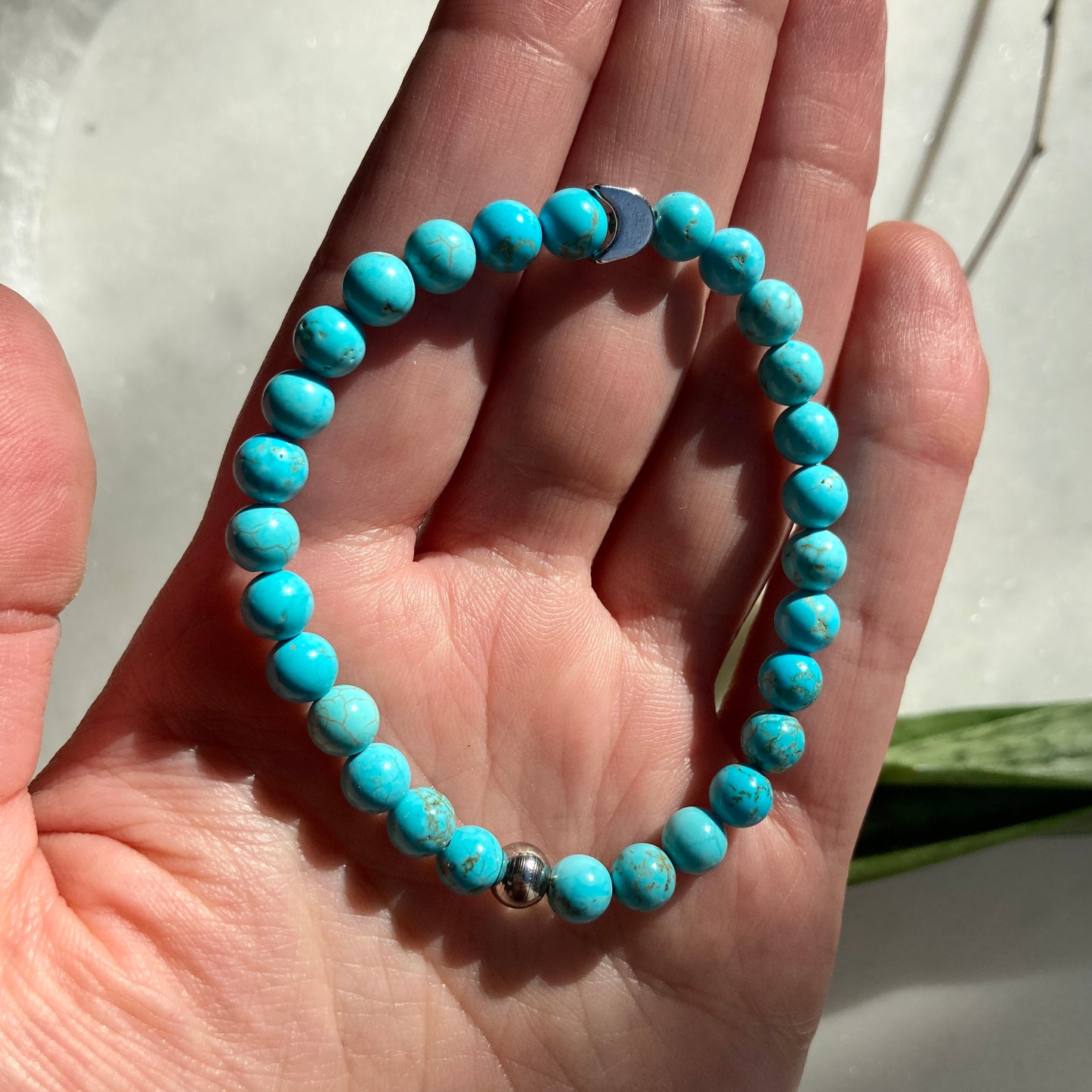 Stretchy Beaded Bracelet Stackable and Meaningful Moon Charm