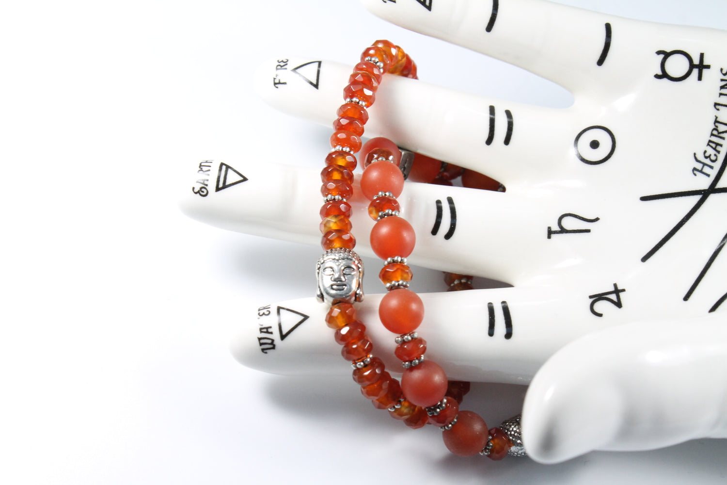 red orange crystal stack bracelets