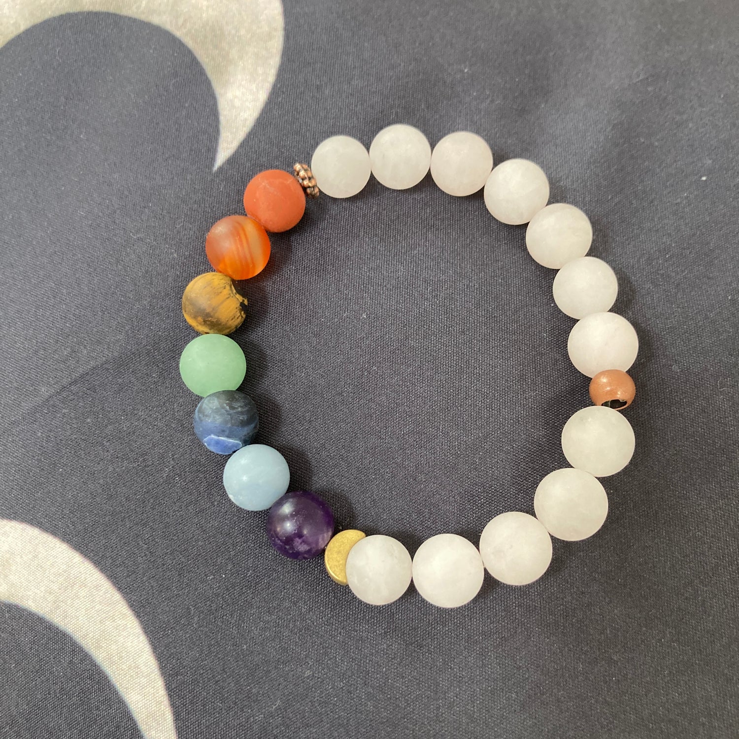 Rainbow Beaded Bracelet - Unisex 7.25in