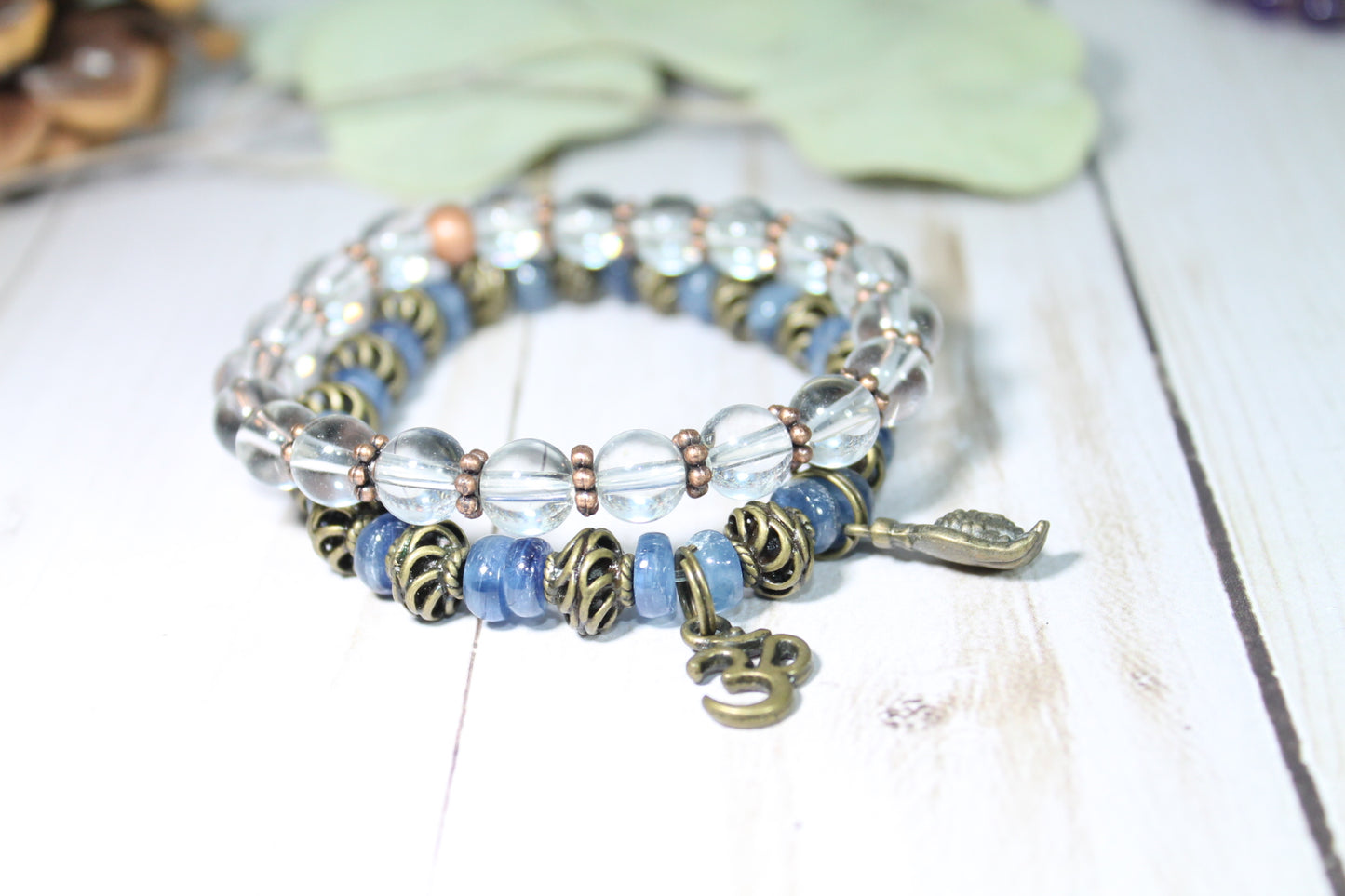blue kyanite crystal bracelet