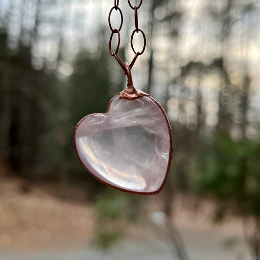 healing rose quartz crystal pendant