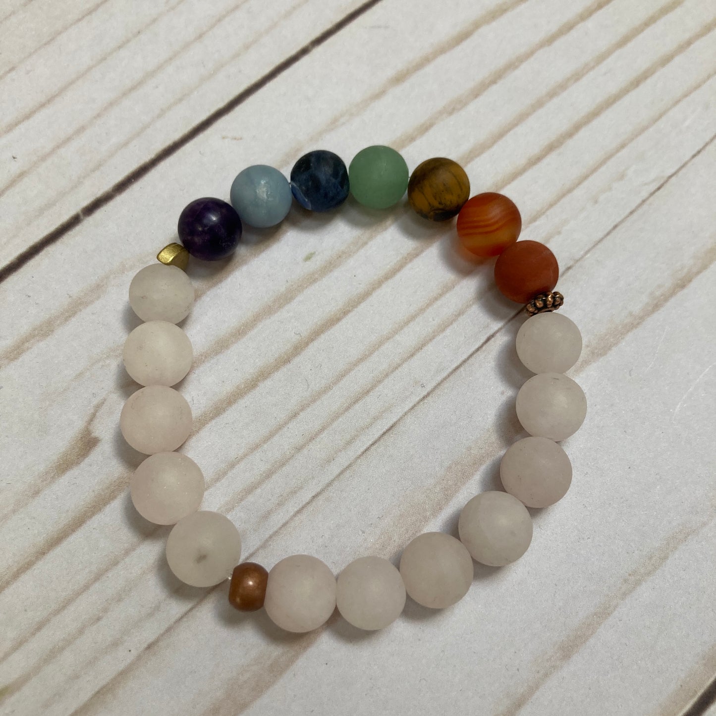 Rainbow Chakra Crystal Stack Bracelet