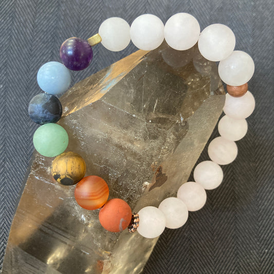 Rainbow Chakra Crystal Stack Bracelet