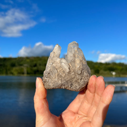 Grey Quartz Crystal Cluster