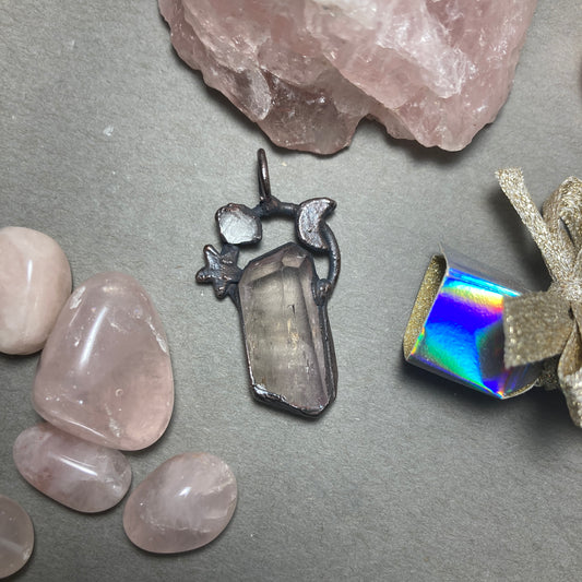 Celestial Kunzite Herkimer Necklace