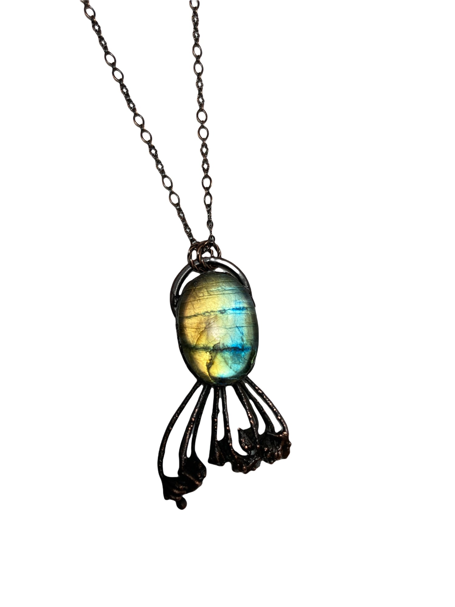 labradorite crystal pendant necklace