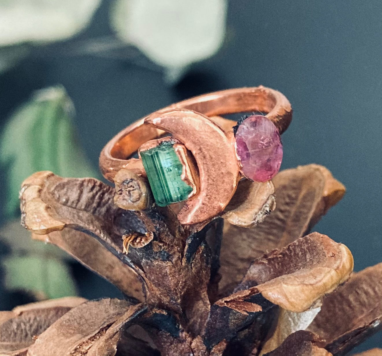 handmade luna crystal ring