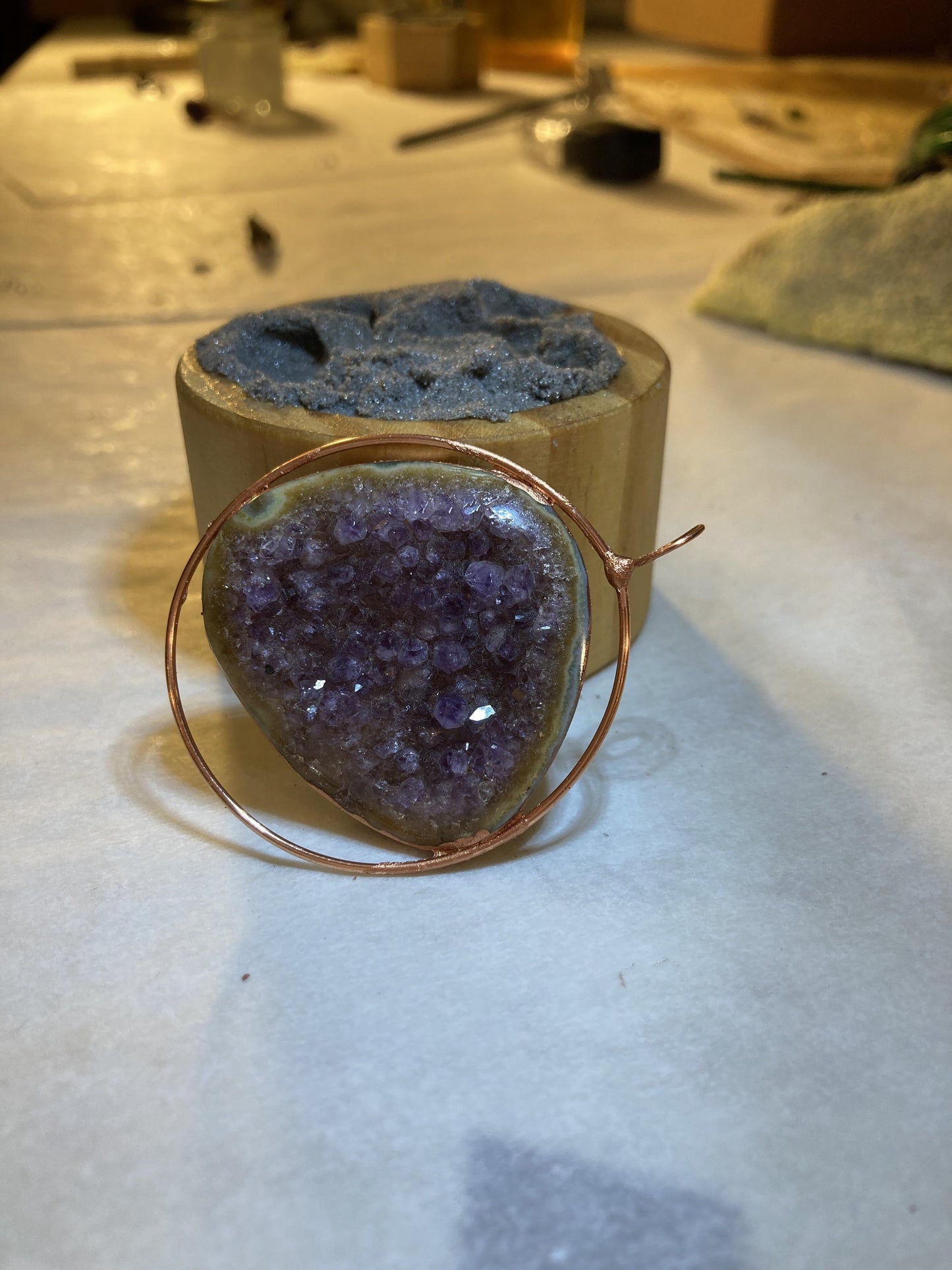 Amethyst Druzy Handmade Crystal Necklace