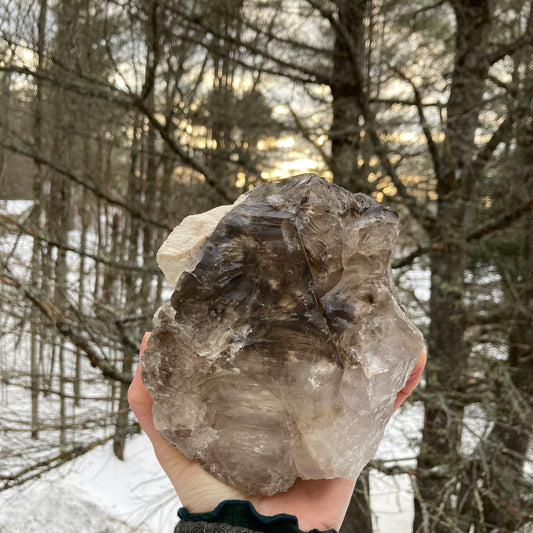 Large Round Smoky Elestial Meditation Crystal