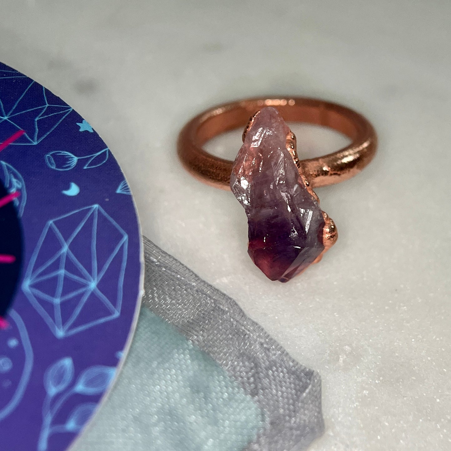February Birthstone Statement Crystal Ring